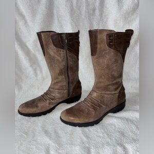 Merrell Vera Mid Barnwood Brown Leather Mid Calf  Boots Women’s Size 6.5